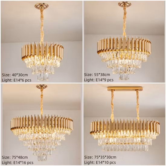 Poste simples de cristal com corte de ouro leve e luxuoso