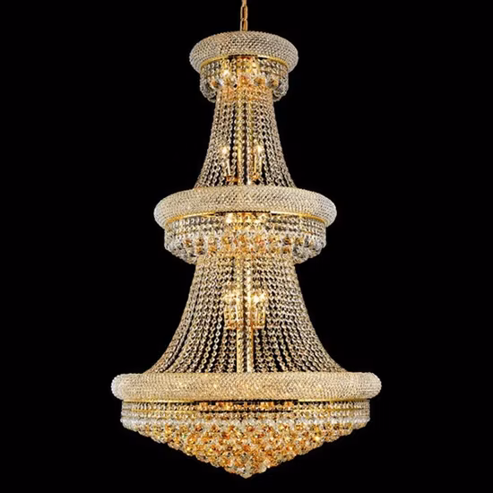 Tamanho de jantar suspensão lustre led luxo império francês ouro lustre cristal iluminação moderna cristal pendurado luz